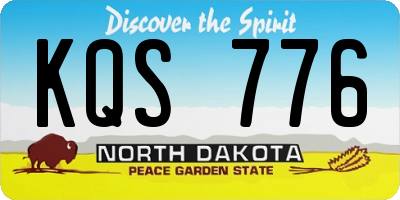 ND license plate KQS776
