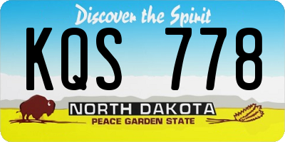 ND license plate KQS778