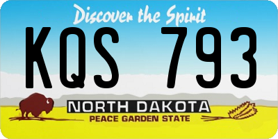 ND license plate KQS793