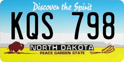 ND license plate KQS798