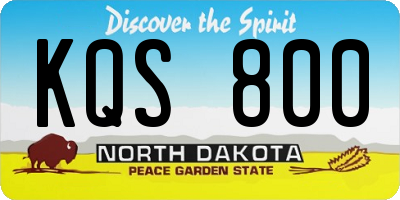 ND license plate KQS800