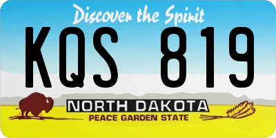 ND license plate KQS819