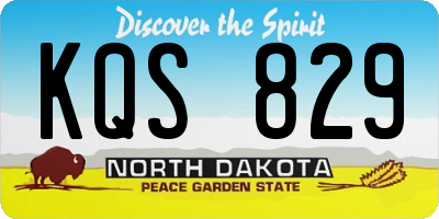 ND license plate KQS829