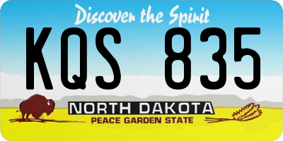 ND license plate KQS835