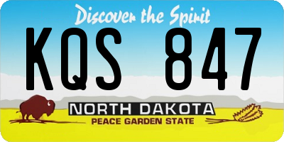 ND license plate KQS847