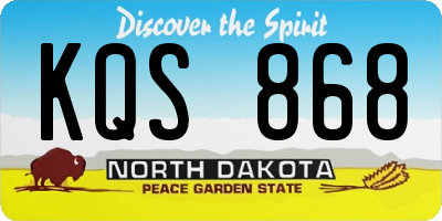 ND license plate KQS868