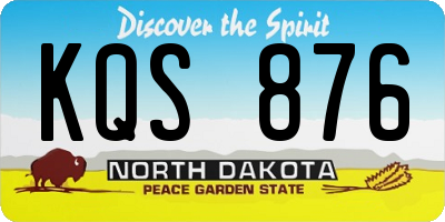 ND license plate KQS876