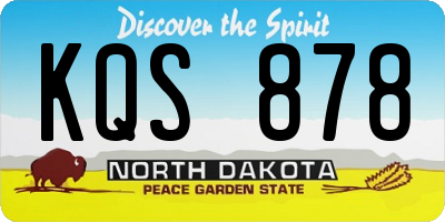 ND license plate KQS878