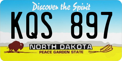 ND license plate KQS897