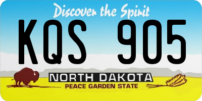 ND license plate KQS905