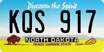 ND license plate KQS917