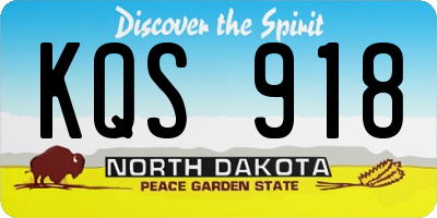 ND license plate KQS918