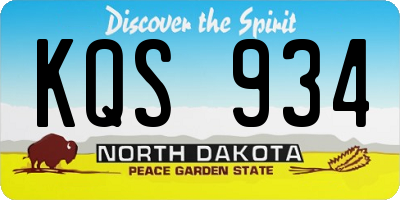 ND license plate KQS934