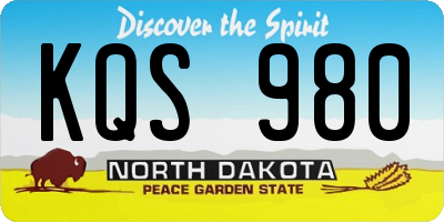 ND license plate KQS980