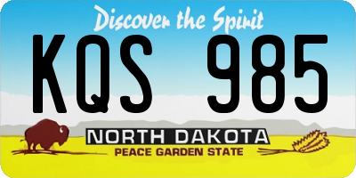 ND license plate KQS985