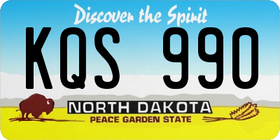 ND license plate KQS990
