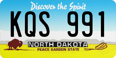 ND license plate KQS991