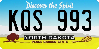 ND license plate KQS993