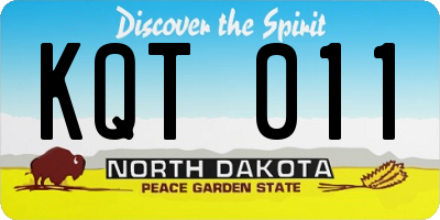 ND license plate KQT011
