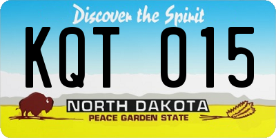 ND license plate KQT015