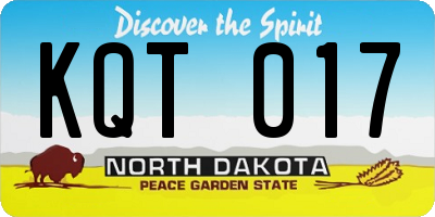 ND license plate KQT017