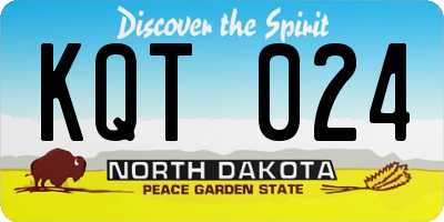 ND license plate KQT024