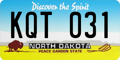 ND license plate KQT031