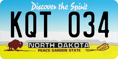 ND license plate KQT034