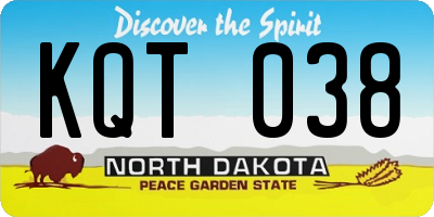 ND license plate KQT038