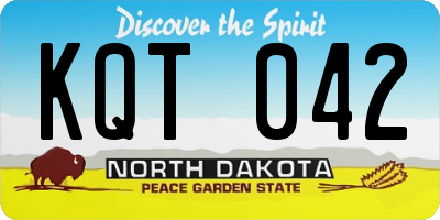 ND license plate KQT042