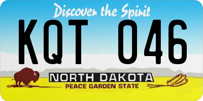 ND license plate KQT046