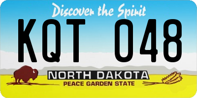 ND license plate KQT048