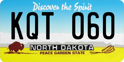 ND license plate KQT060
