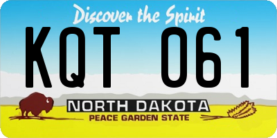 ND license plate KQT061