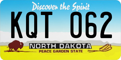 ND license plate KQT062