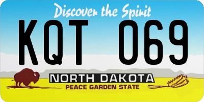 ND license plate KQT069