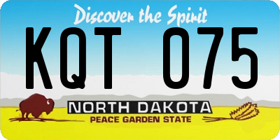 ND license plate KQT075