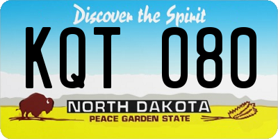 ND license plate KQT080