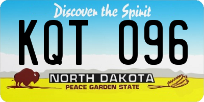 ND license plate KQT096