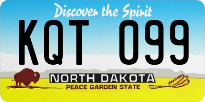 ND license plate KQT099