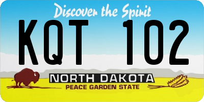 ND license plate KQT102