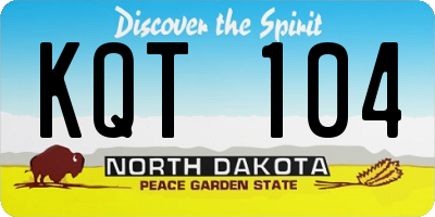 ND license plate KQT104
