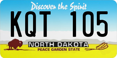 ND license plate KQT105
