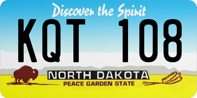 ND license plate KQT108