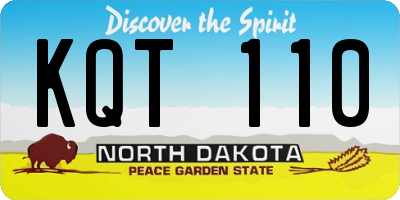 ND license plate KQT110