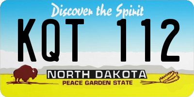 ND license plate KQT112