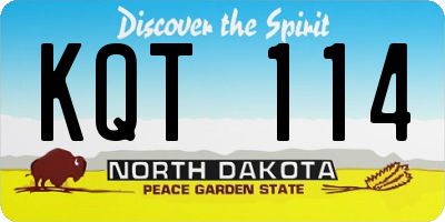 ND license plate KQT114