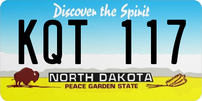 ND license plate KQT117