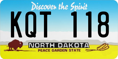 ND license plate KQT118