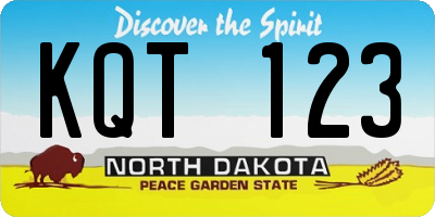 ND license plate KQT123
